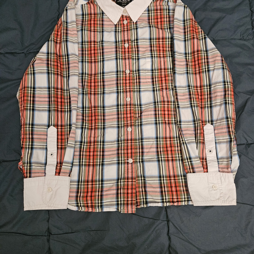 J. Crew Women's Plaid Button Down Shirt - Red, White, and Blue